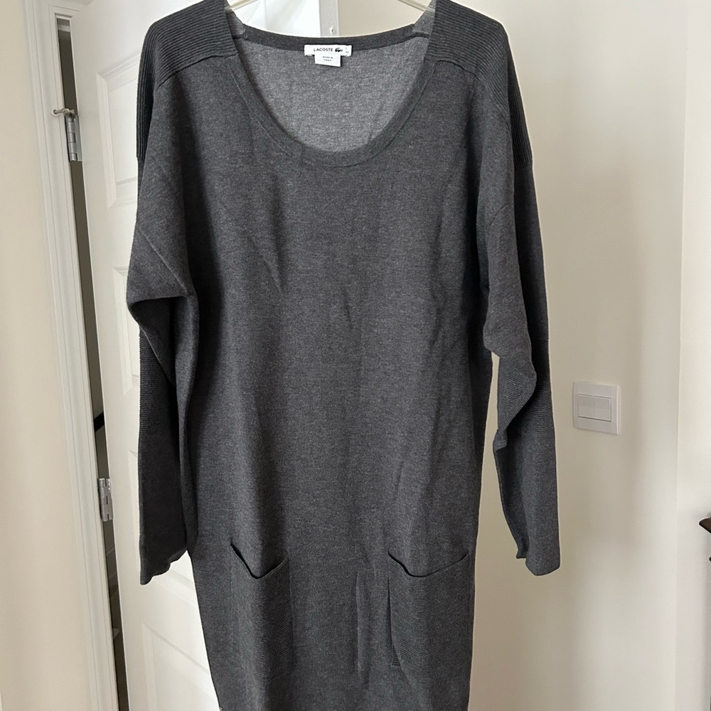 Lacoste Gray Long Sleeve Dress